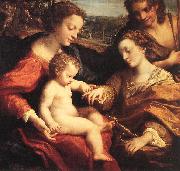 CORNELISZ VAN OOSTSANEN, Jacob The Mystic Marriage of St Catherine dfg oil painting reproduction